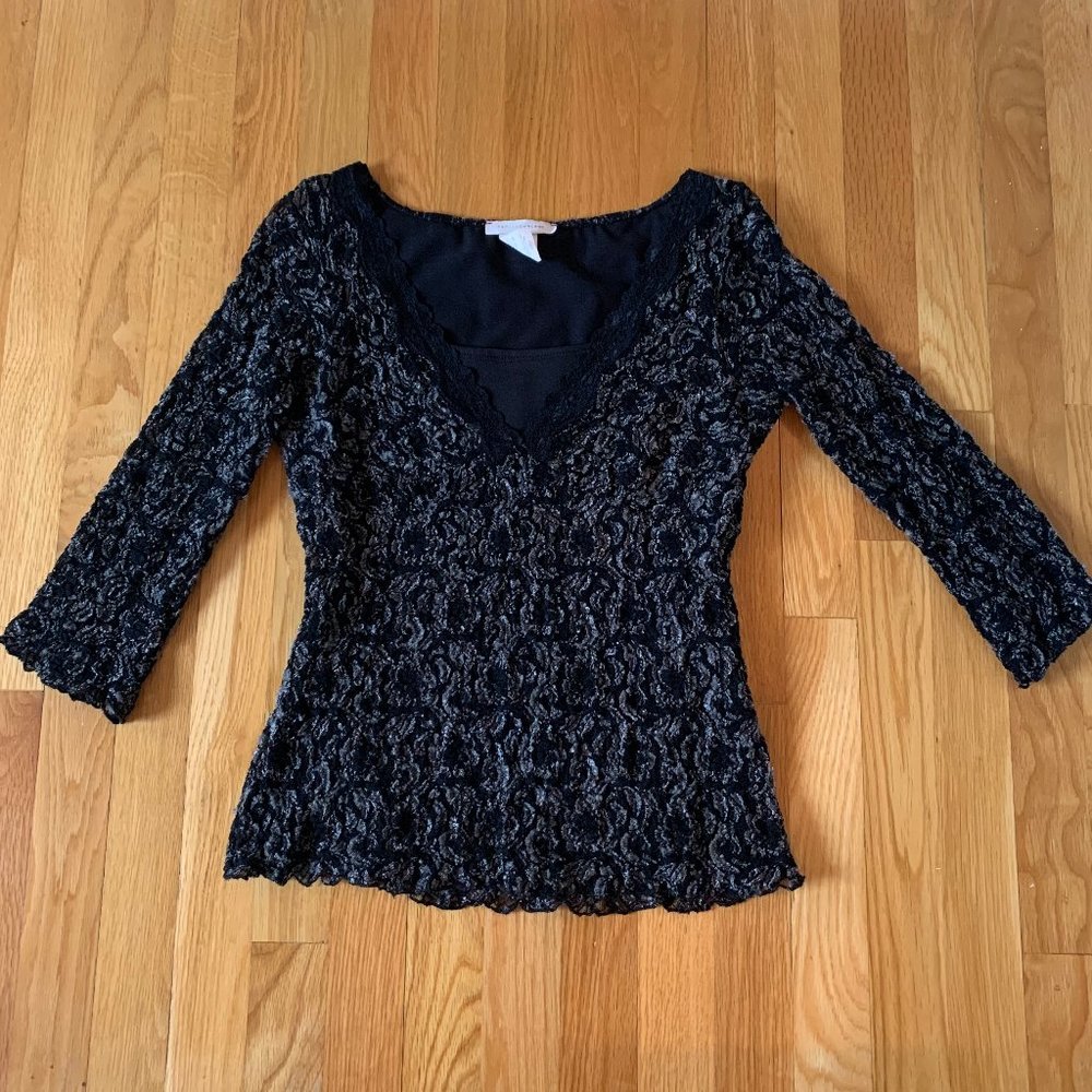 Stretchy Black Lined Lace Top